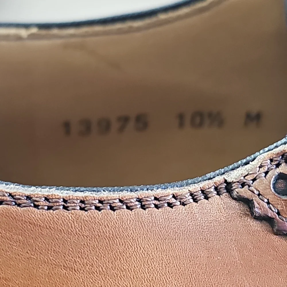 Magnanni Brogue Derby Medallion Toe Oxford Cognac Mens Dress Shoes 10.5 M 13975